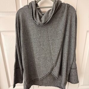 Calvin Klein Black and Gray Cowl Neck Sweater